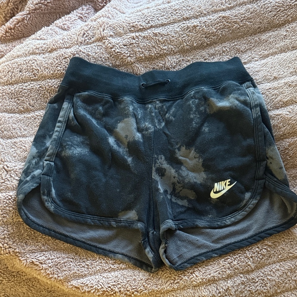 Nike Women's Tie-Dye Black and Gray Athletic Shorts